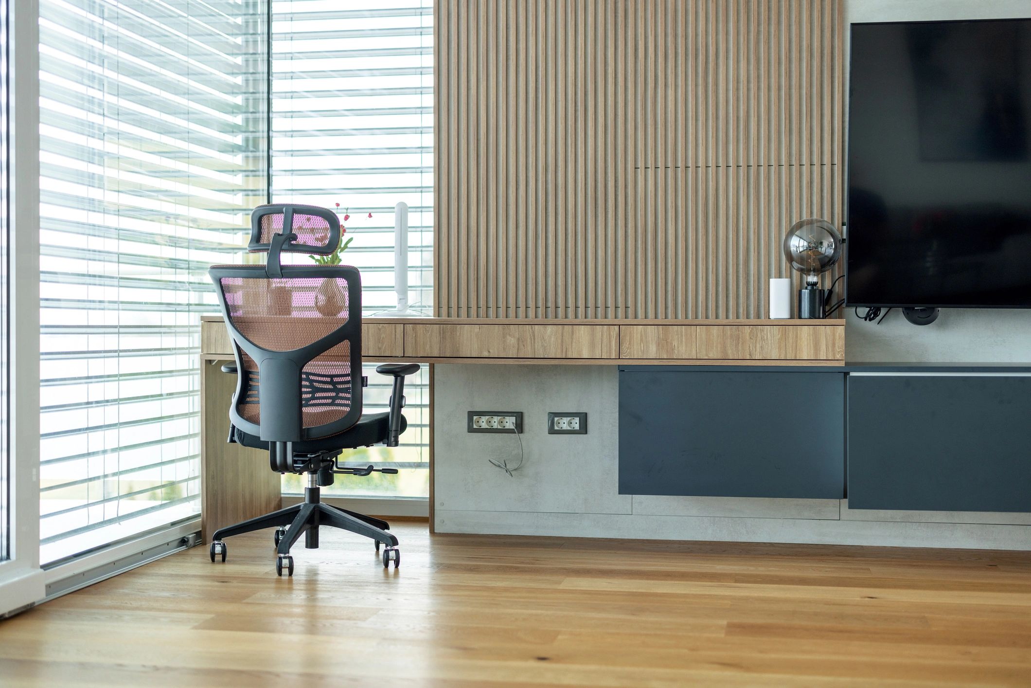 Office workspace illustrating client communications and records